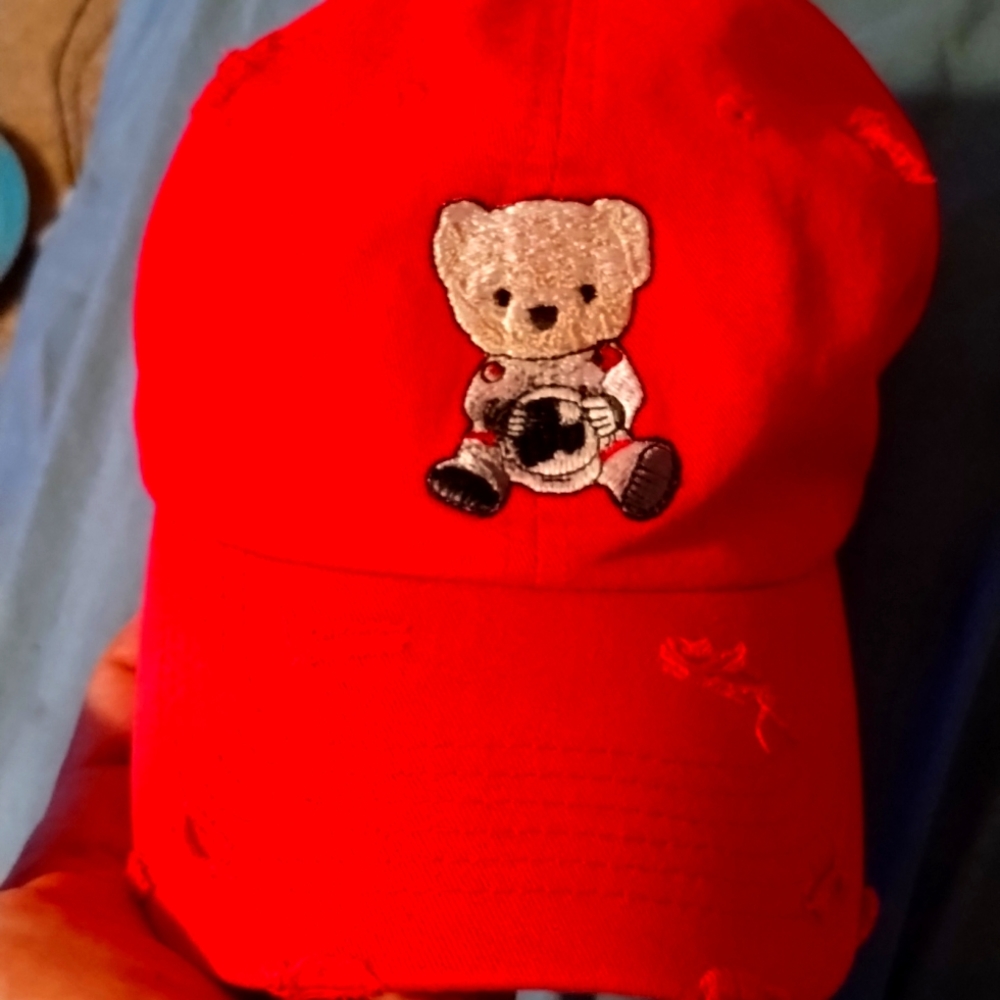 Space bear hat. Adjustable. One size fits all.
